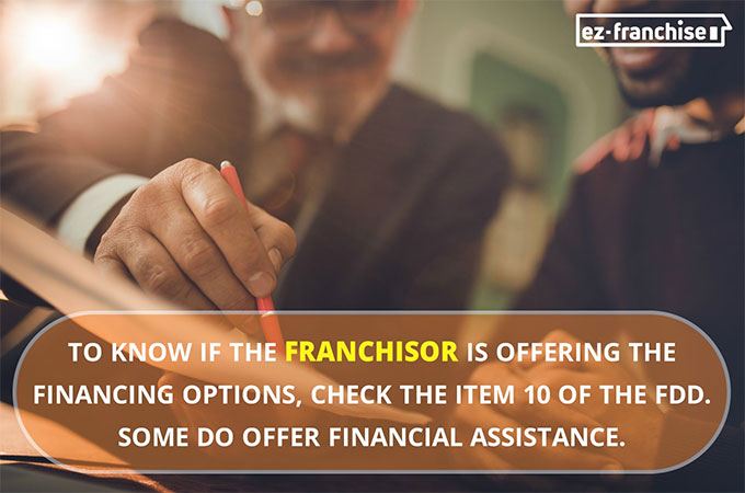 how to know if franchisor is offering financing options