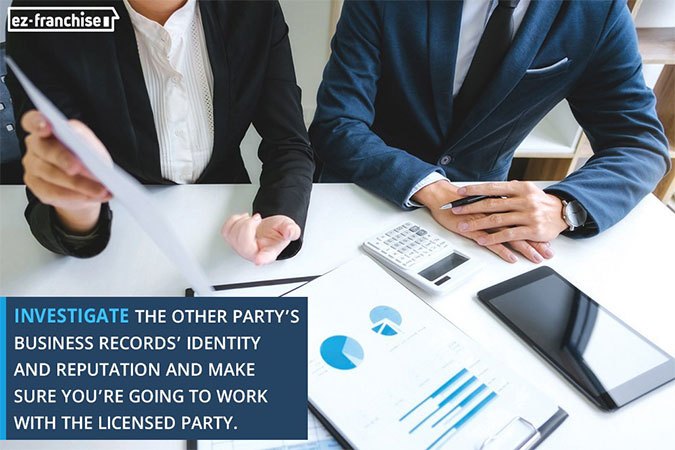 investigate the other business before signing an agreement