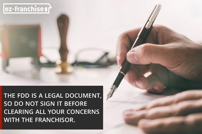 read the FDD carefully before signing it